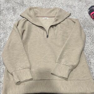 Maurices Women's Tan Half-Zip Sweatshirt